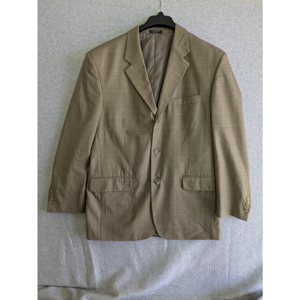 Paulo Solari Sport Coat Blazer Mens 42 Athletic Fit Windowpane 100% Wool Suit‎